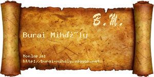 Burai Mihály névjegykártya