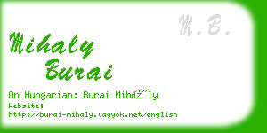 mihaly burai business card
